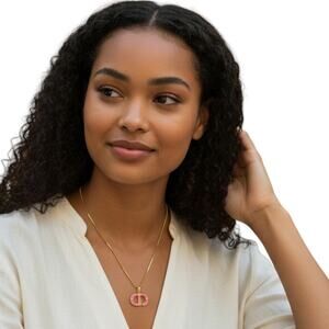 Stamped Dior Earring Finding on 18k Gold Filled 18" Chain